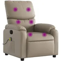 vidaXL Massagestoel verstelbaar kunstleer cappuccinokleurig
