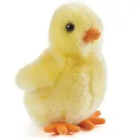 Living Nature Pluche geel kuikentje knuffel 12 cm speelgoed - Knuffel boederijdieren