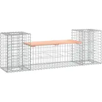 vidaXL Tuinbank van gabionen, 183x41x60,5 cm, massief douglashout