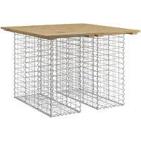 vidaXL Tuintafel van gabionen, 100x102x72 cm, van geïmpregneerd grenenhout