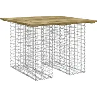 vidaXL Tuintafel van gabionen, 100x102x72 cm, van geïmpregneerd grenenhout