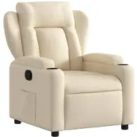 vidaXL Relaxfauteuil Crème Stof