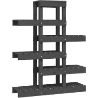 vidaXL Plantenstandaard 85x25x109,5 cm massief grenenhout grijs