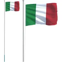vidaXL Vlag met vlaggenmast Italië 6,08 m aluminium