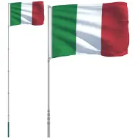 vidaXL Vlag met vlaggenmast Italië 5,5 m aluminium