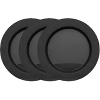 Juypal Hogar Juypal Bordenset - 8x - zwart - kunststof - D26 cm - herbruikbaar - BPA-vrij - Bordjes