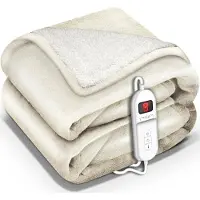 Sinnlein Sinnlein- Elektrische deken met automatische uitschakeling, beige, 180x130 cm, warmtedeken met 9 temperatuurniveaus,...