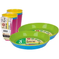 Juypal Hogar Juypal Servies set - 12x borden en drinkbekers - multi - kunststof - herbruikbaar - Bordjes