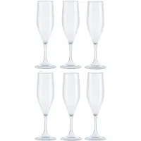 Juypal Hogar Juypal Champagneglas - 12x - transparant - kunststof - 150 ml - herbruikbaar - Champagneglazen