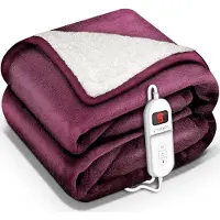 Sinnlein Sinnlein- Elektrische deken met automatische uitschakeling, rood, 180x130 cm, warmtedeken met 9 temperatuurniveaus, k...