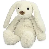 Inware pluche konijn/haas knuffeldier - wit - zittend - 22 cm - Knuffel bosdieren