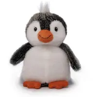 Inware pluche pinguin knuffeldier - grijs/wit - staand - 16 cm - Knuffel zeedieren