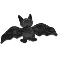 Imware Inware pluche vleermuis knuffeldier - zwart - vliegend - 18 cm - Knuffeldier