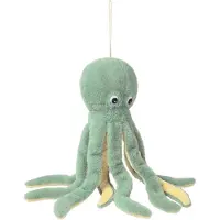 Imware Inware pluche inktvis/octopus knuffeldier - groen - zwemmend - 36 cm - Knuffel zeedieren