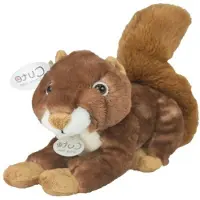 Imware Inware pluche eekhoorn knuffeldier - rood/bruin - zittend - 25 cm - Knuffel bosdieren