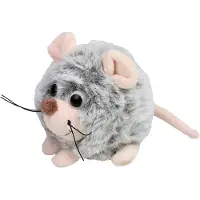 Imware Inware pluche muis knuffeldier - grijs - 9 cm - Knuffel boederijdieren
