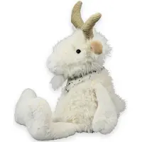 Imware Inware pluche geit knuffeldier - wit - zittend - 19 cm - Knuffel boederijdieren