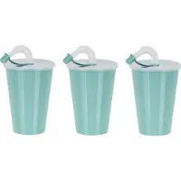 Juypal Hogar Juypal Drinkbeker met deksel en rietje - 6x - licht groen - kunststof - 450 ml - 12 x 9 cm