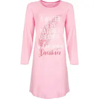 Temptation Dames Nachthemd - 100% Katoen - Licht Roze - Maat S