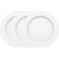 Juypal Hogar Juypal Bordenset - 12x - wit - kunststof - D26 cm - herbruikbaar - BPA-vrij