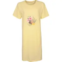 Temptation Dames Nachthemd - Bigshirt - 100% Katoen - Geel - Maat M