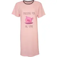 Temptation Dames Nachthemd - Bigshirt - Katoen - Roze - Maat 3XL