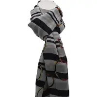 Moda Dames-Sjaal-Zwart-Wit