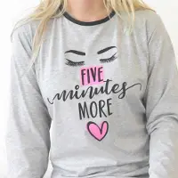 Temptation Dames Nachthemd - Bigshirt - Five minutes more Tekst - Licht Grijs - Maat XL