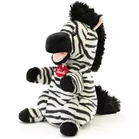 Trudi - Puppets Handpop Zebra 29 cm - Handgemaakt in Italie - Zacht pluche - Knuffeldier voor jongens en meisjes - Zwart Wit - 17x29x18 cm maat S
