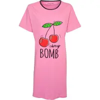 Temptation Dames Nachthemd - Korte Mouw - Roze - Maat L