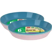 Juypal Hogar Juypal Borden - 12x - pastel tinten - kunststof - D18,5 x H2,5 cm - herbruikbaar - BPA-vrij