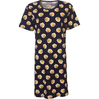Temptation Dames Bigshirt - Nachthemd - Geel-Blauw - Maat L
