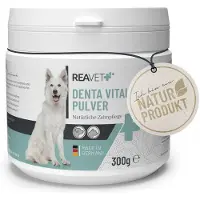 ReaVET - Denta Vitaal Poeder voor Honden en Katten - Tandplak en -steen worden verminderd - Natuurlijk gebitsverzorging - 300g