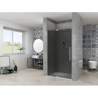 Van Rijn ST08 douchedeur met rookglas 115-125cm RVS