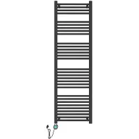 Belrad Heat Round Elektrische Handdoekradiator - 180x55cm - 900W - Mat Zwart - Staal - Verwarming, Radiatoren, Elektrische Radiatoren - 5404029155553