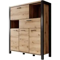 Meubella | Opbergkast eiken zwart 119x40x140