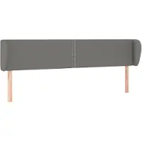 vidaXL Hoofdbord met randen 183x23x78/88 cm stof donkergrijs