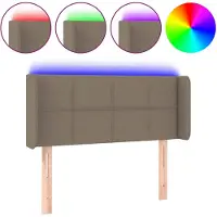 vidaXL Hoofdbord LED 83x16x78/88 cm stof taupe