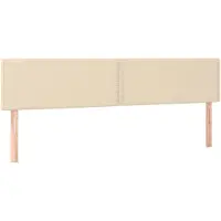 vidaXL Hoofdborden 180x5x78/88 cm stof crèmekleurig