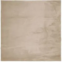 vidaXL Vloerkleed HUARTE laagpolig zacht wasbaar 120x120cm zandkleurig