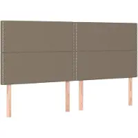 vidaXL Hoofdbord taupe 200x5x118/128 cm Stof
