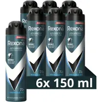 Rexona Men Advanced Protection Invisible Ice Fresh snti-transpirant deodorant spray - 6 x 150 ml