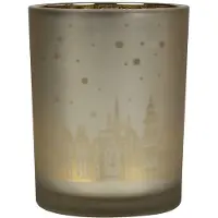 Mars & More windlicht huisjes goud medium 12cm