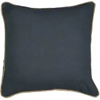 Mars & More kussen donkergrijs met jute bies 45x45cm*