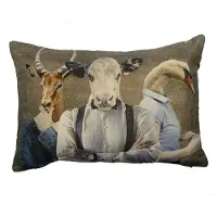 Mars & More groot kussen fluweel preppy antilope koe zwaan 40x60cm*