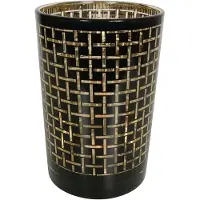Mars & More windlicht zwart blokjes large 18cm*