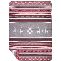 Mars & More plaid herten rood grijs 130x180cm