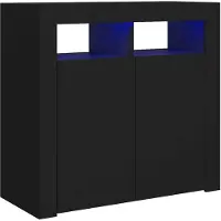 vidaXL Dressoir met LED-verlichting 80x35x75 cm zwart