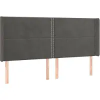 vidaXL Hoofdbord met randen 163x16x118/128 cm fluweel donkergrijs