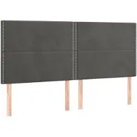vidaXL Hoofdbord donkergrijs 160x5x118/128 cm Fluweel